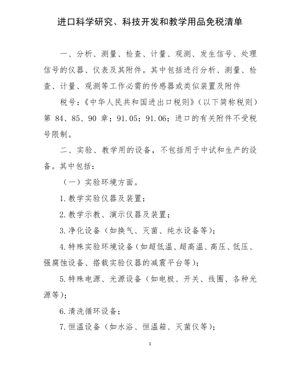 ��ڿ�ѧ�о����Ƽ������ͽ�ѧ��Ʒ��˰�嵥